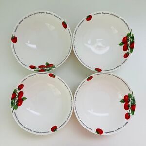 CRATE & BARREL Insalata Caprese Italian Tomato Pasta & Salad Bowls, Set of 4